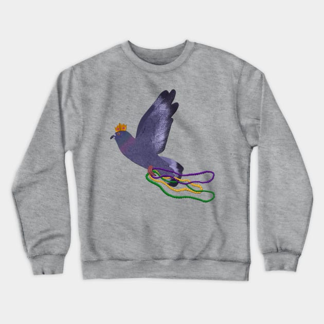 Paper Craft Mardi Gras Pigeon Crewneck Sweatshirt by Black Squirrel CT